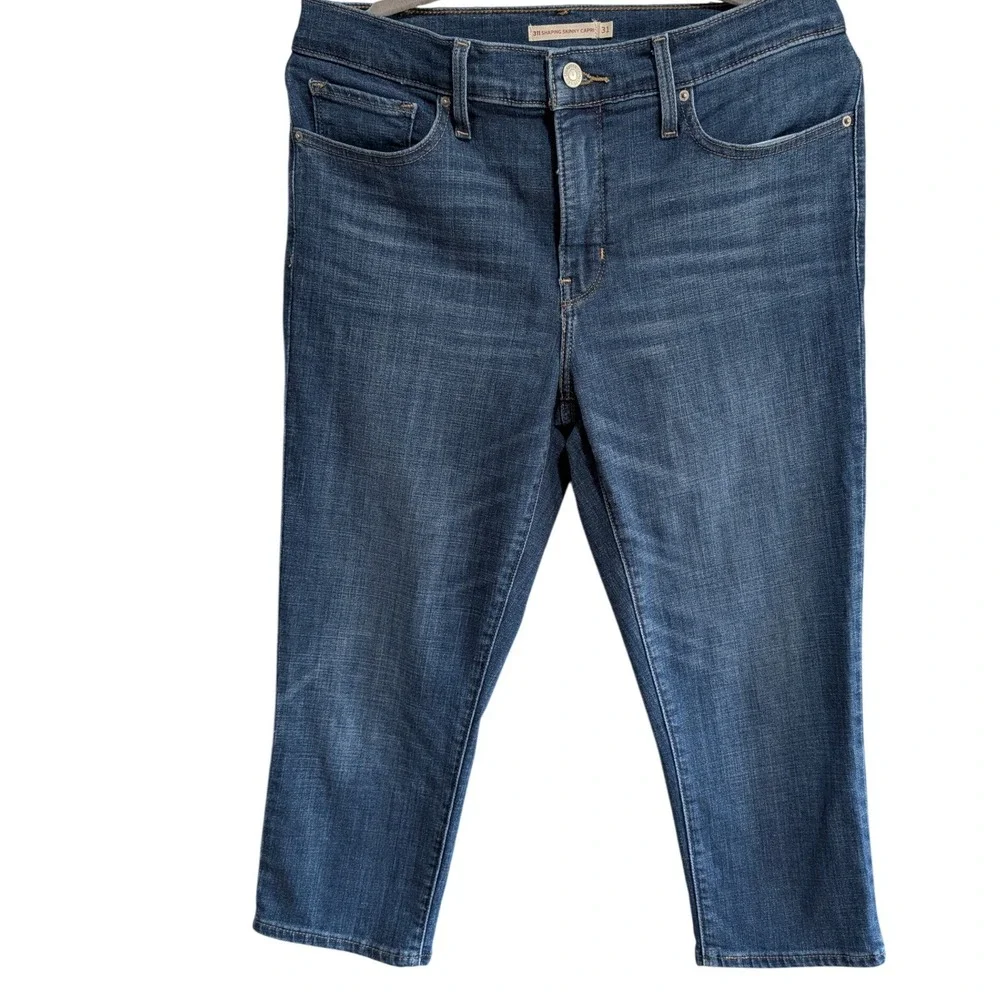 Levis 311 Shaping Skinny Capri Medium Wash Mid Rise Size 31 Denim 33 Waist